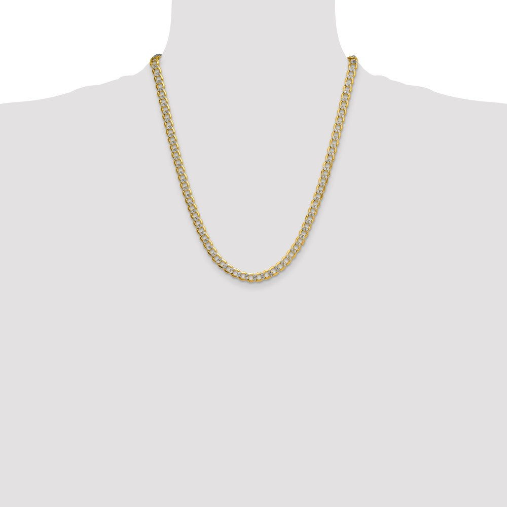 Semi-solid with Rhodium PavÇ Curb Chain - WBC