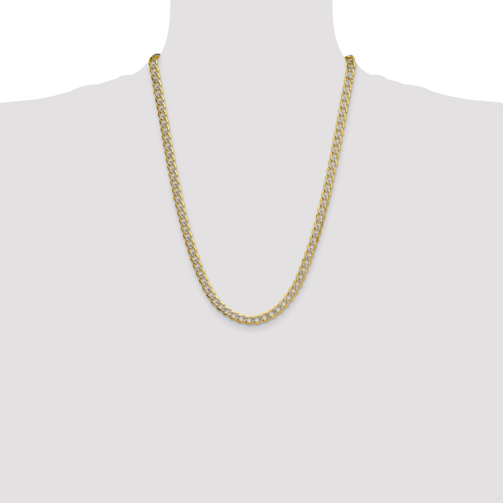Semi-solid with Rhodium PavÇ Curb Chain - WBC