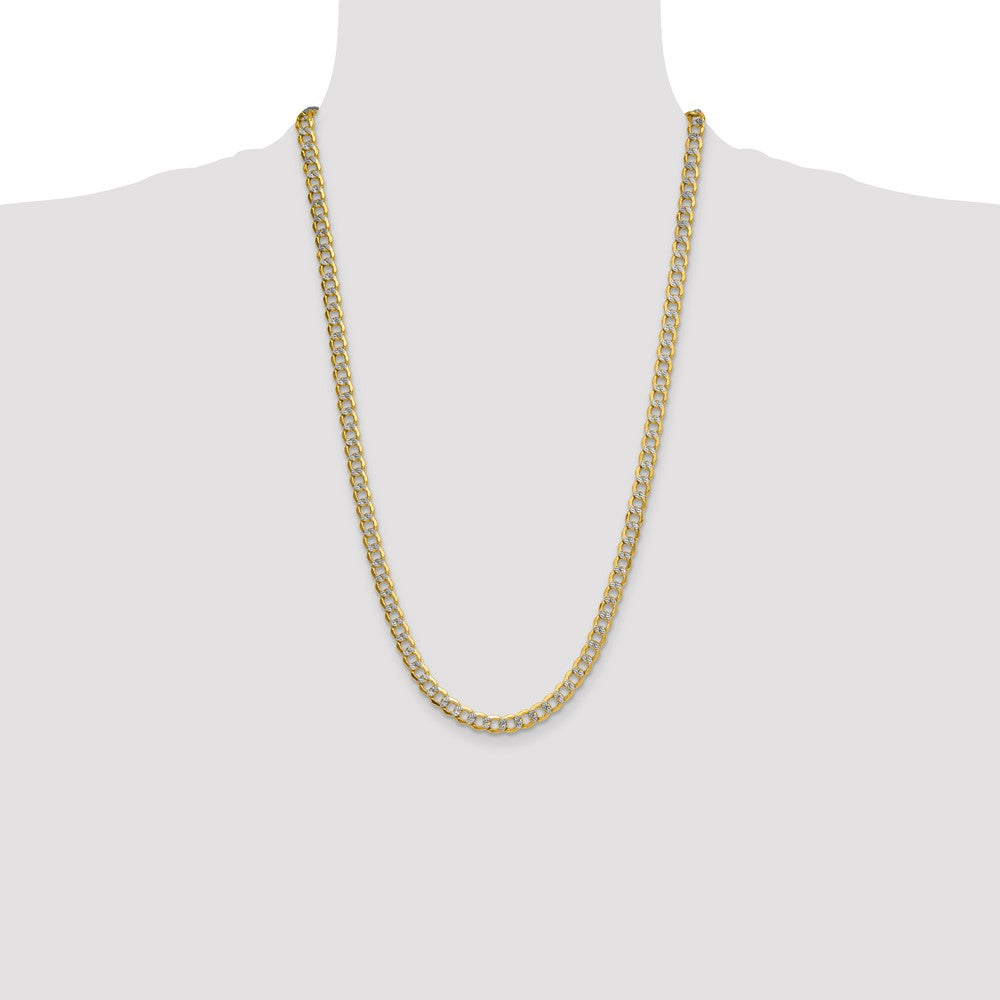 Semi-solid with Rhodium PavÇ Curb Chain - WBC