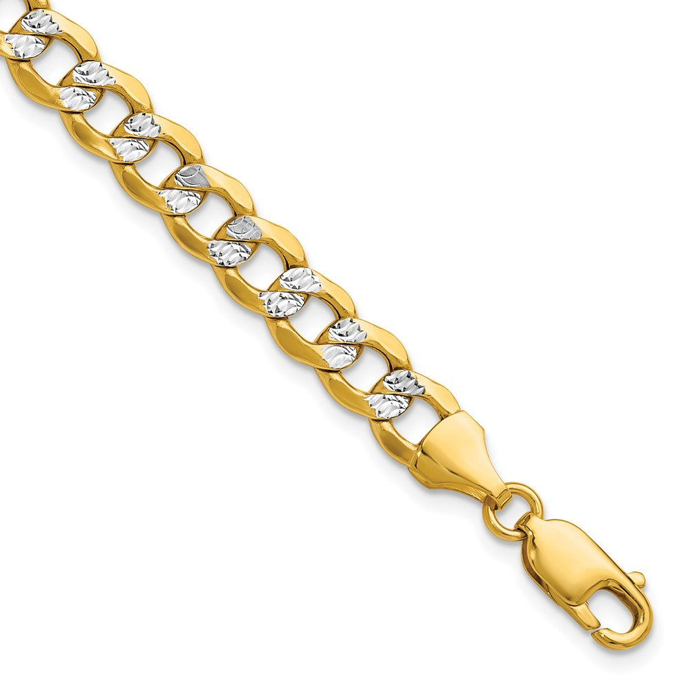Semi-solid with Rhodium PavÇ Curb Chain - WBC