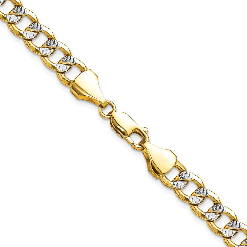Semi-solid with Rhodium PavÇ Curb Chain - WBC