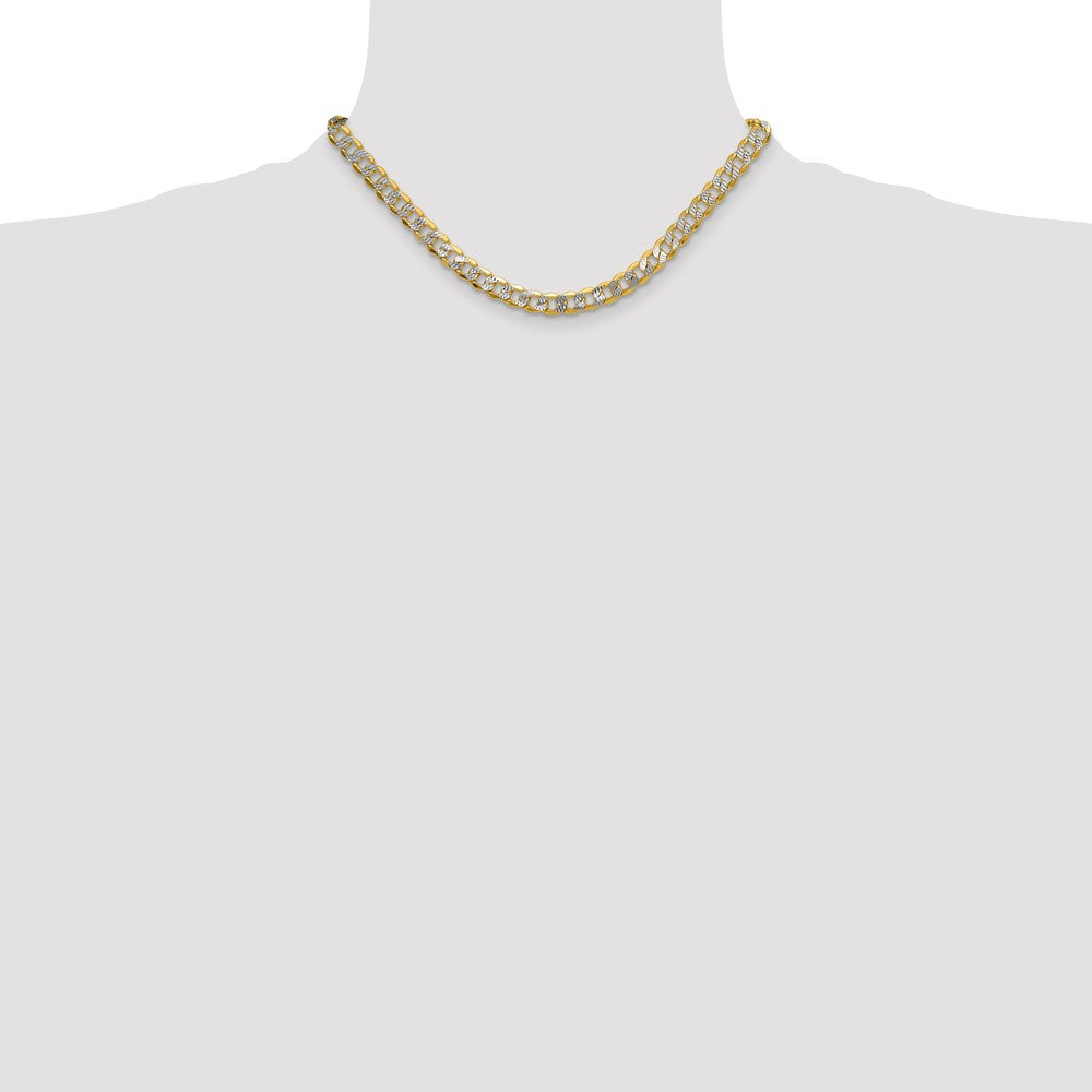 Semi-solid with Rhodium PavÇ Curb Chain - WBC