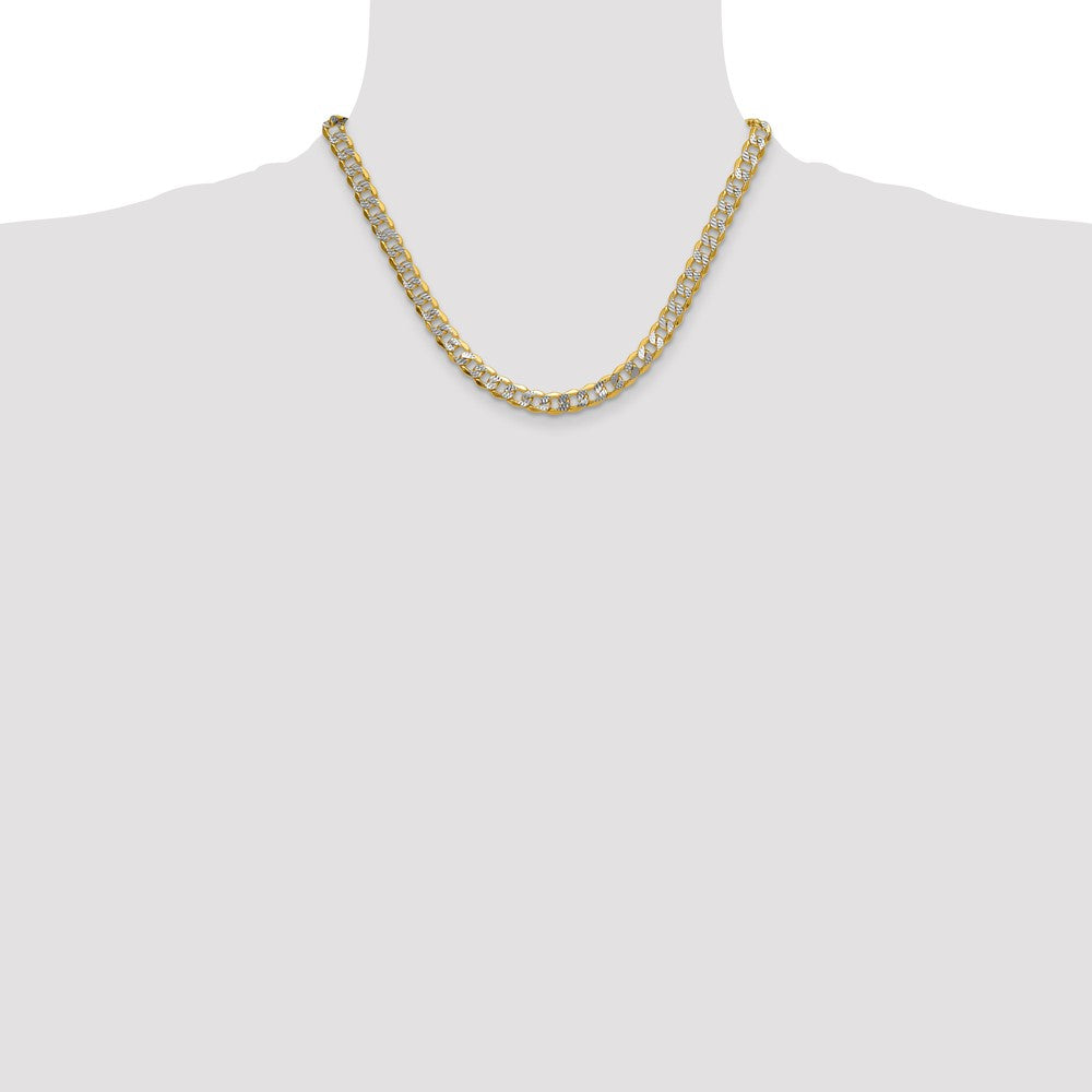 Semi-solid with Rhodium PavÇ Curb Chain - WBC