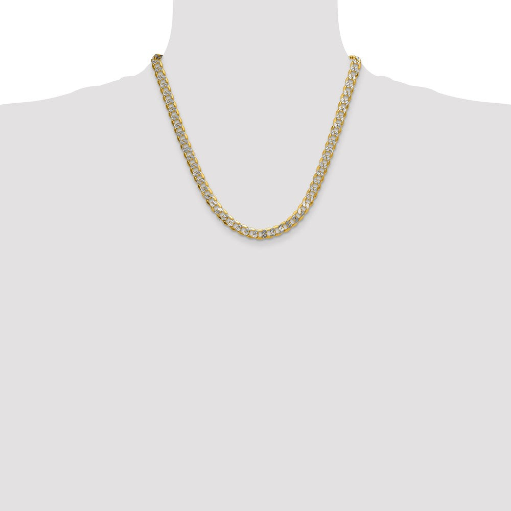 Semi-solid with Rhodium PavÇ Curb Chain - WBC