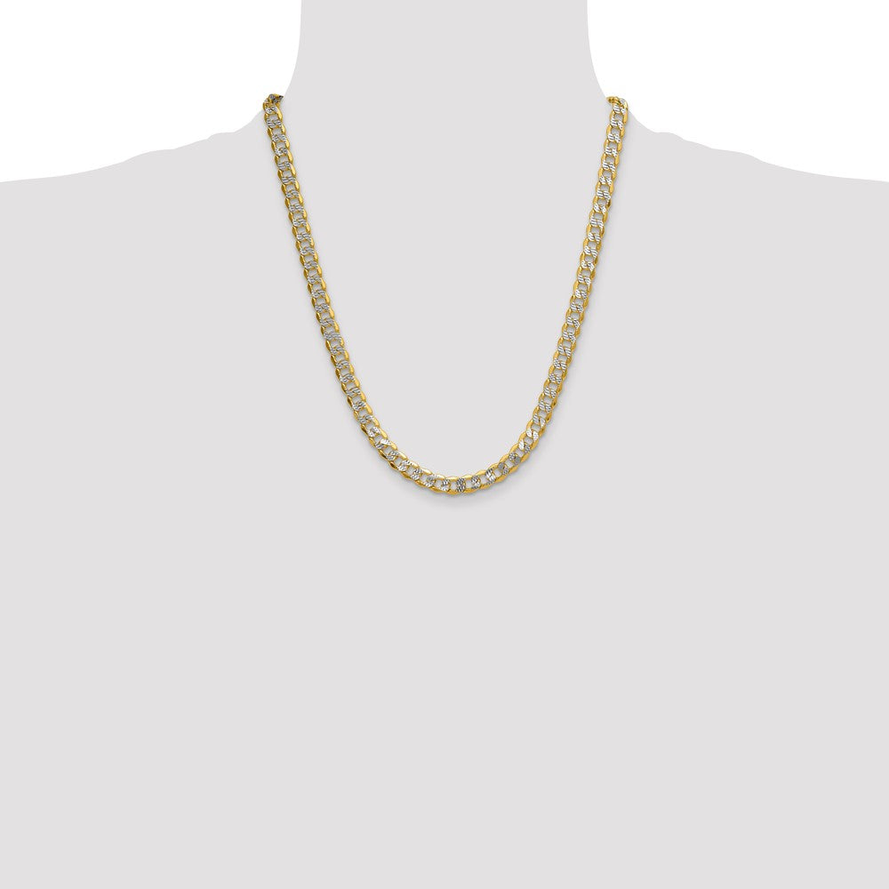 Semi-solid with Rhodium PavÇ Curb Chain - WBC