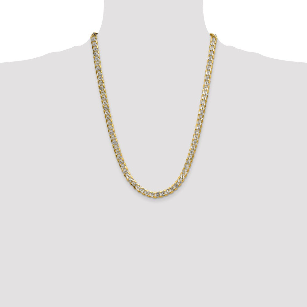 Semi-solid with Rhodium PavÇ Curb Chain - WBC