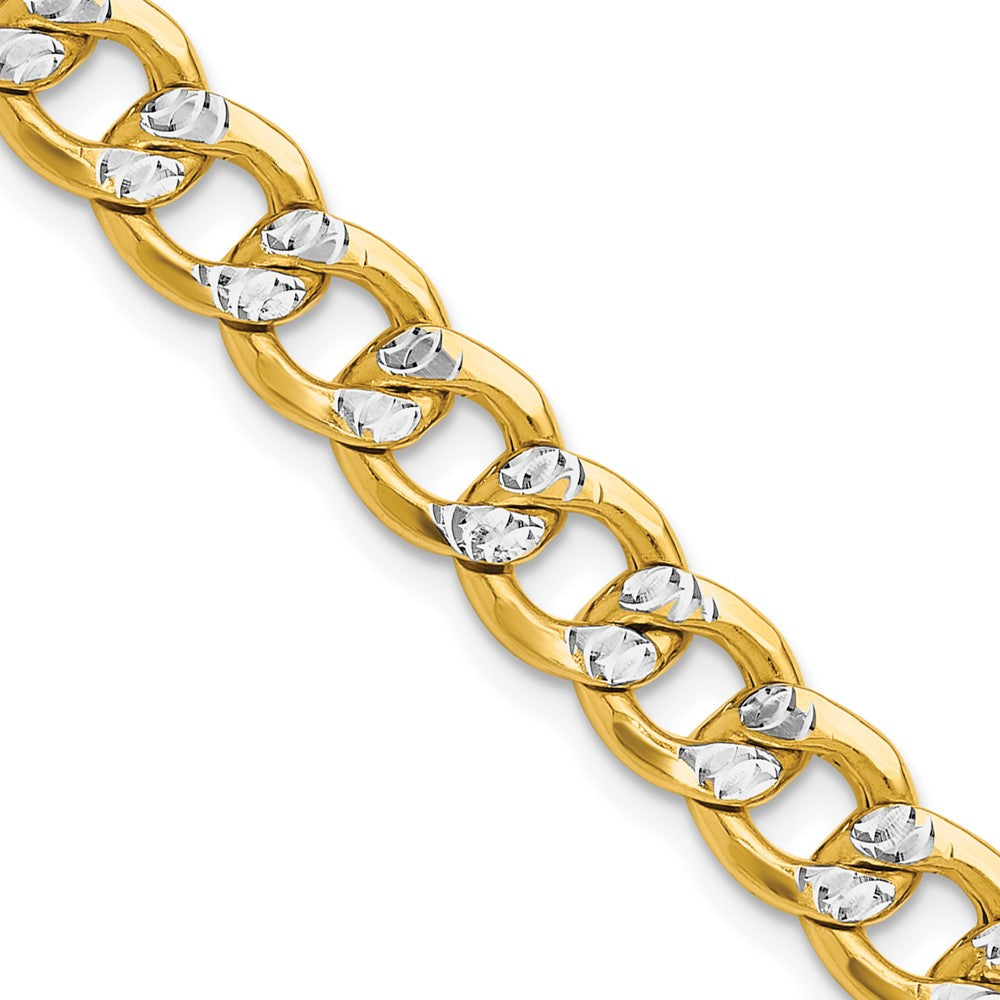 Semi-solid with Rhodium PavÇ Curb Chain - WBC