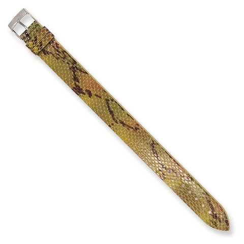 Moog Brown/Green Python Texture Calf Leather Watch Band