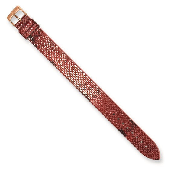 Moog Rose-pltd Red/Black Python Texture Calf Leather Watch Band