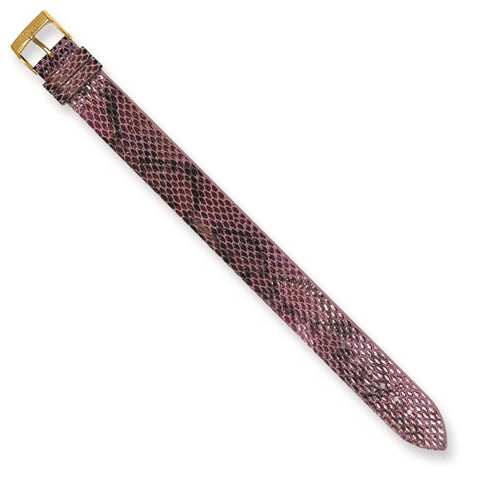 Moog Gld-pltd Purple/Black Python Texture Calf Leather Watch Band