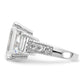 Cheryl M Rhodium-plated Fancy Emerald-cut and Brilliant-cut CZ 3 Stone Ring - WBC