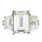 Cheryl M Rhodium-plated Fancy Emerald-cut and Brilliant-cut CZ 3 Stone Ring - WBC