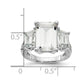Cheryl M Rhodium-plated Fancy Emerald-cut and Brilliant-cut CZ 3 Stone Ring - WBC