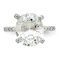 Cheryl M Rhodium-plated Brilliant-cut CZ Oval Center with Side Stones Ring - WBC