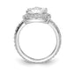 Cheryl M Rhodium-plated -cut and Brilliant-cut CZ Square Halo Ring - WBC