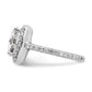 Cheryl M Rhodium-plated -cut and Brilliant-cut CZ Square Halo Ring - WBC
