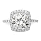 Cheryl M Rhodium-plated -cut and Brilliant-cut CZ Square Halo Ring - WBC