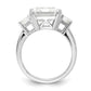 Cheryl M Rhodium-plated Fancy Emerald-cut and Brilliant-cut CZ 3 Stone Ring - WBC
