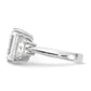 Cheryl M Rhodium-plated Fancy Emerald-cut and Brilliant-cut CZ 3 Stone Ring - WBC