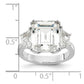 Cheryl M Rhodium-plated Fancy Emerald-cut and Brilliant-cut CZ 3 Stone Ring - WBC