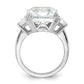Cheryl M Rhodium-plated Asscher-cut and Brilliant-cut CZ 3 Stone Ring - WBC