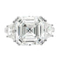 Cheryl M Rhodium-plated Asscher-cut and Brilliant-cut CZ 3 Stone Ring - WBC