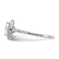 Cheryl M Rhodium-plated Brilliant-cut CZ Round Halo with Side Stones Ring - WBC