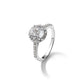 Cheryl M Rhodium-plated Brilliant-cut CZ Round Halo with Side Stones Ring - WBC