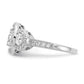 Cheryl M Rhodium-plated Brilliant-cut CZ Three Stone Halo Ring - WBC