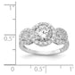Cheryl M Rhodium-plated Brilliant-cut CZ Three Stone Halo Ring - WBC