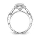 Cheryl M Rhodium-plated Brilliant-cut Round CZ Halo Center and Twisted Design Ring - WBC