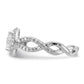 Cheryl M Rhodium-plated Brilliant-cut Round CZ Halo Center and Twisted Design Ring - WBC