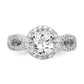 Cheryl M Rhodium-plated Brilliant-cut Round CZ Halo Center and Twisted Design Ring - WBC