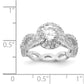 Cheryl M Rhodium-plated Brilliant-cut Round CZ Halo Center and Twisted Design Ring - WBC