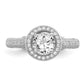 Brilliant Embers Rhodium-plated 81 Stone Halo Micro PavÇ CZ Ring - WBC