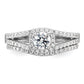 Brilliant Embers Rhodium-plated 67 Stone Micro PavÇ CZ 2 Piece Wedding Ring Set - WBC