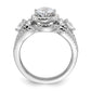 Brilliant Embers Rhodium-plated 93 Stone Micro PavÇ CZ 2-piece Wedding Set - WBC