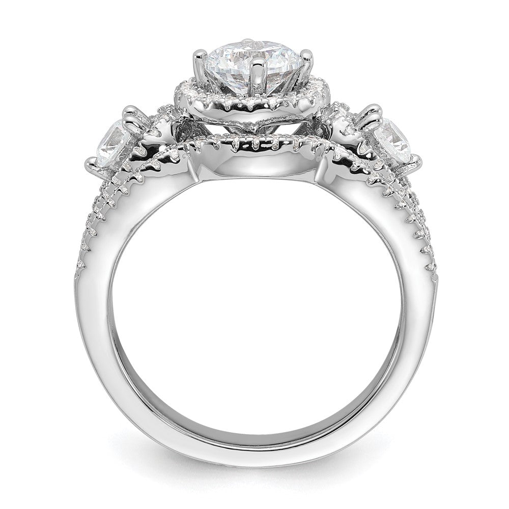 Brilliant Embers Rhodium-plated 93 Stone Micro PavÇ CZ 2-piece Wedding Set - WBC