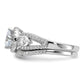 Brilliant Embers Rhodium-plated 93 Stone Micro PavÇ CZ 2-piece Wedding Set - WBC