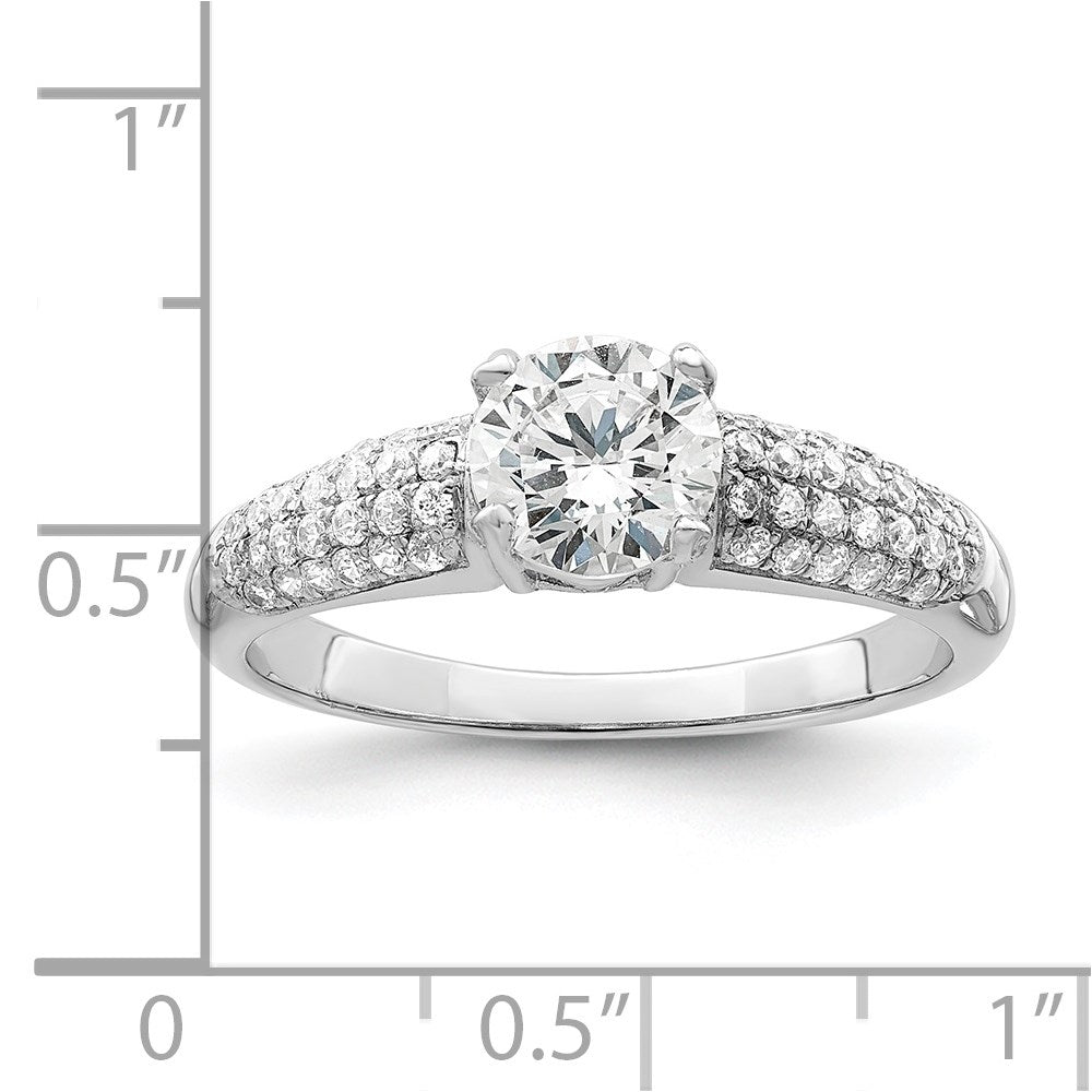 Brilliant Embers Rhodium-plated 53 Stone Micro PavÇ CZ Ring - WBC