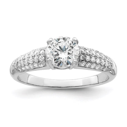 Brilliant Embers Rhodium-plated 53 Stone Micro PavÇ CZ Ring - WBC