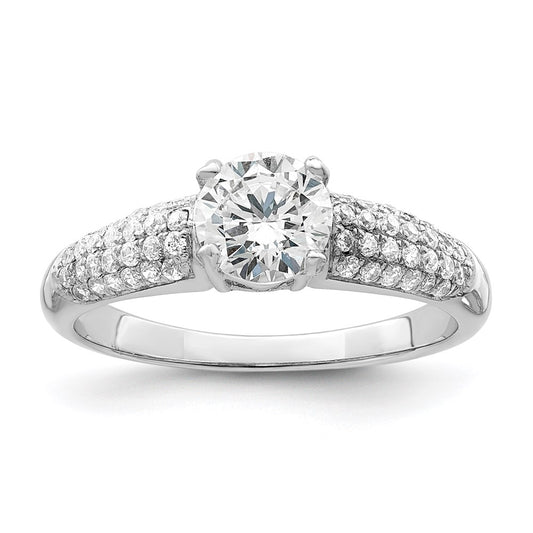 Brilliant Embers Rhodium-plated 53 Stone Micro PavÇ CZ Ring - WBC