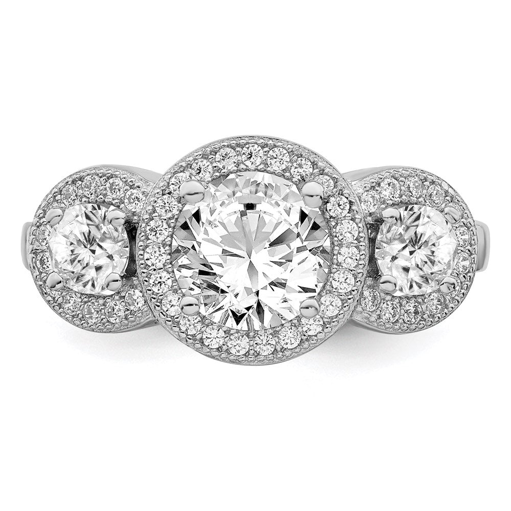 Brilliant Embers Rhodium-plated 50 Stone Micro PavÇ CZ Ring - WBC