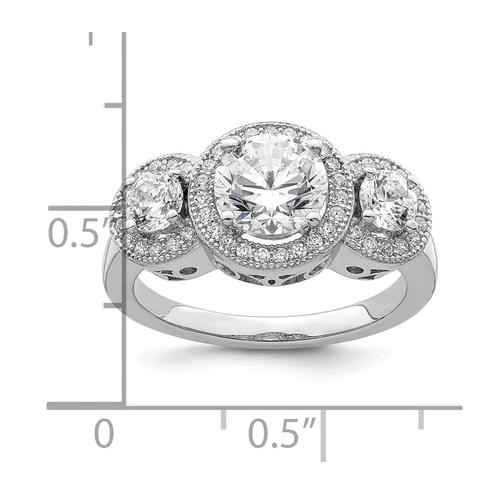 Brilliant Embers Rhodium-plated 50 Stone Micro PavÇ CZ Ring - WBC