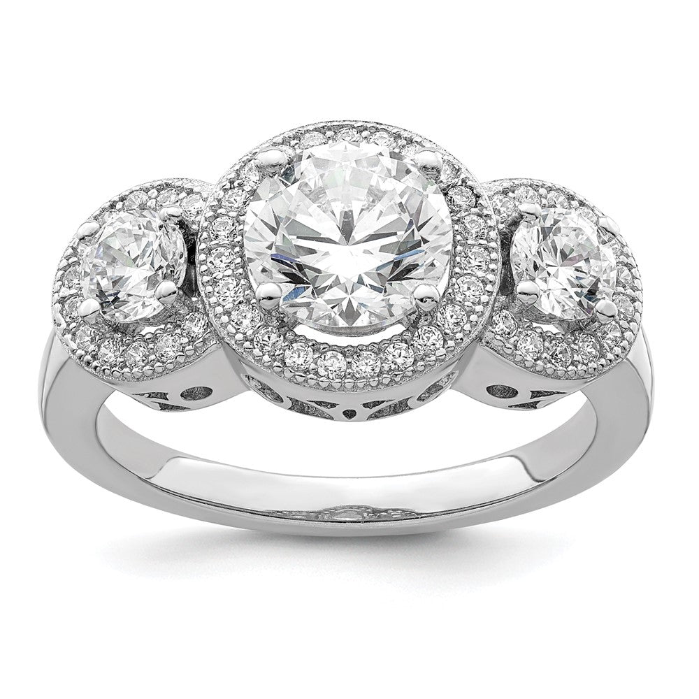 Brilliant Embers Rhodium-plated 50 Stone Micro PavÇ CZ Ring - WBC