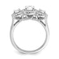 Brilliant Embers Rhodium-plated 42 Stone Halo Micro PavÇ CZ 3 Stone Ring - WBC