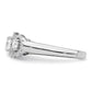 Brilliant Embers Rhodium-plated 42 Stone Halo Micro PavÇ CZ 3 Stone Ring - WBC
