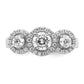 Brilliant Embers Rhodium-plated 42 Stone Halo Micro PavÇ CZ 3 Stone Ring - WBC