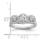 Brilliant Embers Rhodium-plated 42 Stone Halo Micro PavÇ CZ 3 Stone Ring - WBC