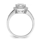 Brilliant Embers Rhodium-plated 39 Stone Hexagon Halo Micro PavÇ CZ Ring - WBC